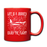 Life Is A Journey - Flight - White - Full Color Mug - red