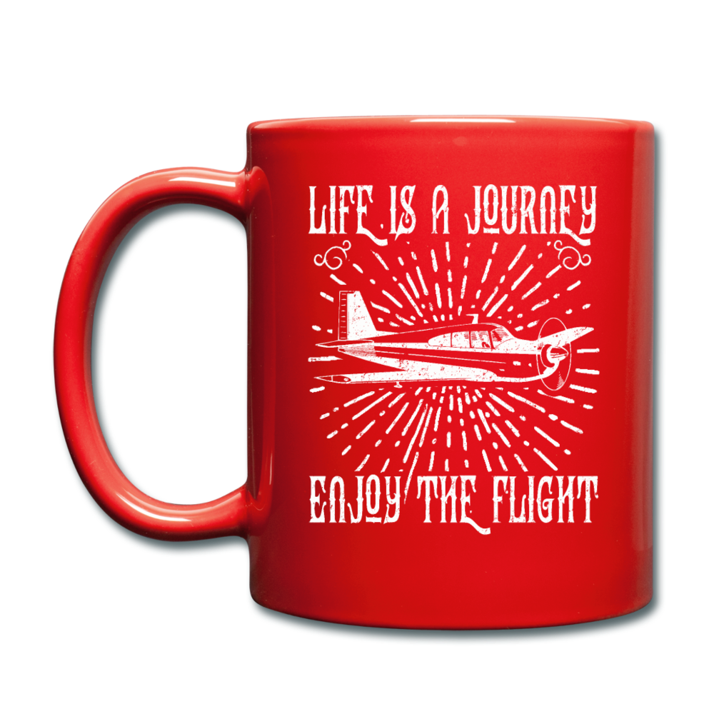 Life Is A Journey - Flight - White - Full Color Mug - red