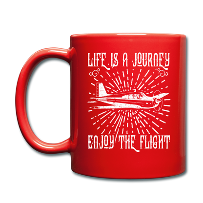 Life Is A Journey - Flight - White - Full Color Mug - red