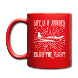 Life Is A Journey - Flight - White - Full Color Mug - red