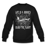 Life Is A Journey - Flight - White - Crewneck Sweatshirt - black