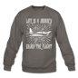 Life Is A Journey - Flight - White - Crewneck Sweatshirt - asphalt gray