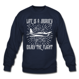Life Is A Journey - Flight - White - Crewneck Sweatshirt - navy
