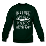 Life Is A Journey - Flight - White - Crewneck Sweatshirt - forest green