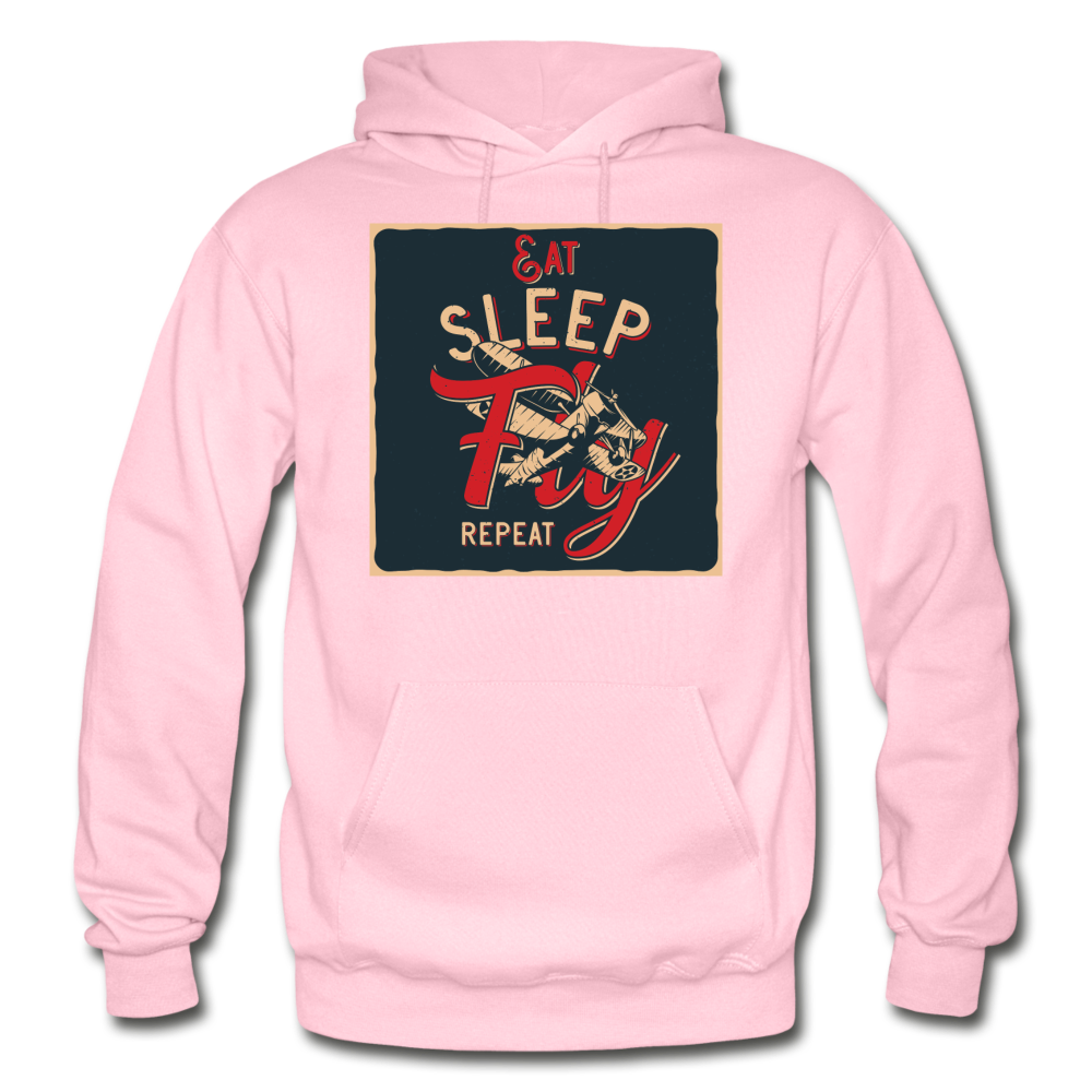 Eat Sleep Fly Repeat - Gildan Heavy Blend Adult Hoodie - light pink