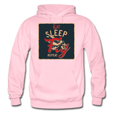 Eat Sleep Fly Repeat - Gildan Heavy Blend Adult Hoodie - light pink