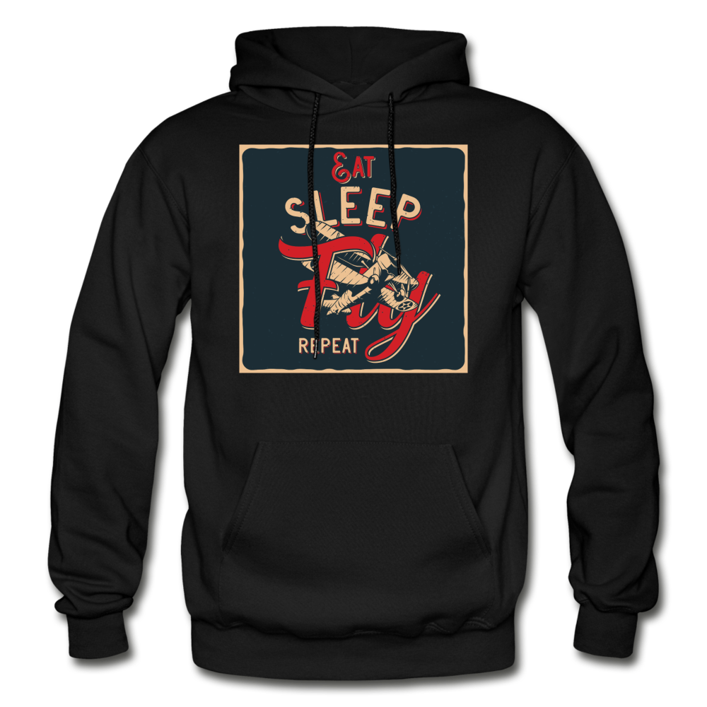 Eat Sleep Fly Repeat - Gildan Heavy Blend Adult Hoodie - black