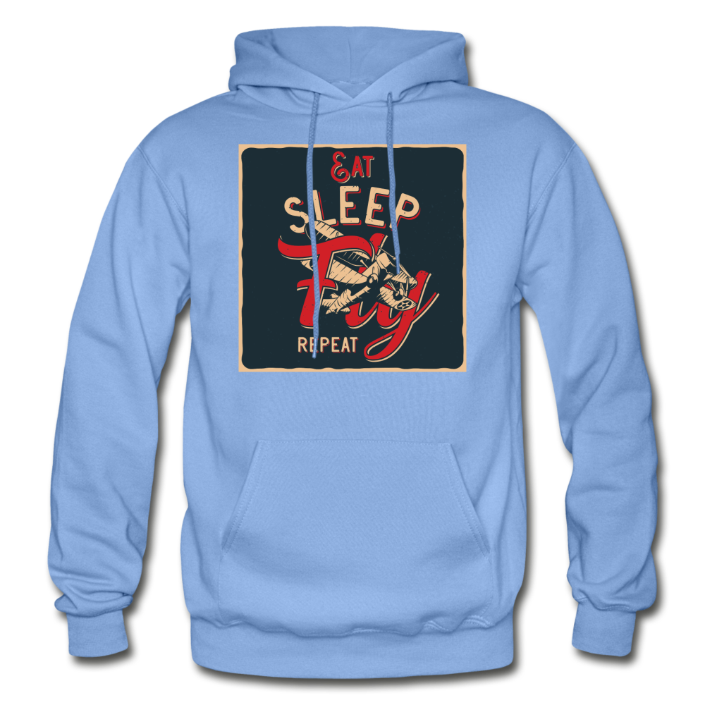 Eat Sleep Fly Repeat - Gildan Heavy Blend Adult Hoodie - carolina blue