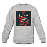 Eat Sleep Fly Repeat - Crewneck Sweatshirt - heather gray