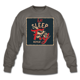 Eat Sleep Fly Repeat - Crewneck Sweatshirt - asphalt gray