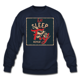 Eat Sleep Fly Repeat - Crewneck Sweatshirt - navy