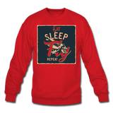 Eat Sleep Fly Repeat - Crewneck Sweatshirt - red