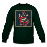 Eat Sleep Fly Repeat - Crewneck Sweatshirt - forest green