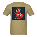 Eat Sleep Fly Repeat - Unisex Classic T-Shirt - khaki