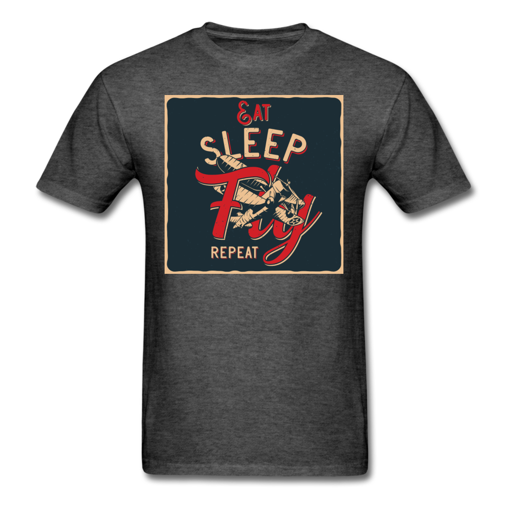 Eat Sleep Fly Repeat - Unisex Classic T-Shirt - heather black