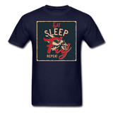Eat Sleep Fly Repeat - Unisex Classic T-Shirt - navy