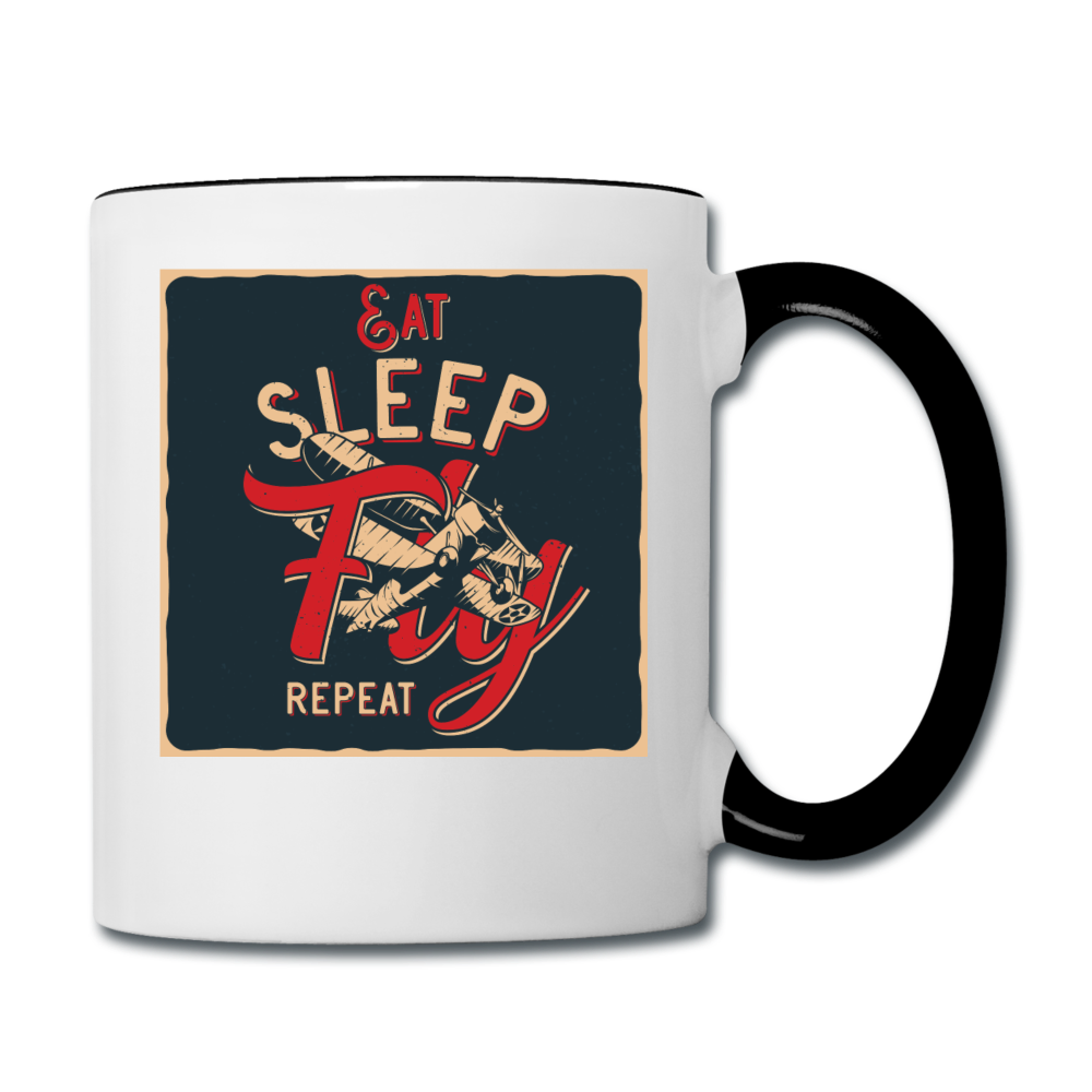 Eat Sleep Fly Repeat - Contrast Coffee Mug - white/black