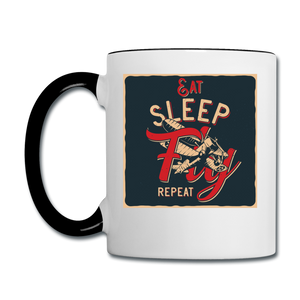 Eat Sleep Fly Repeat - Contrast Coffee Mug - white/black