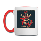 Eat Sleep Fly Repeat - Contrast Coffee Mug - white/red