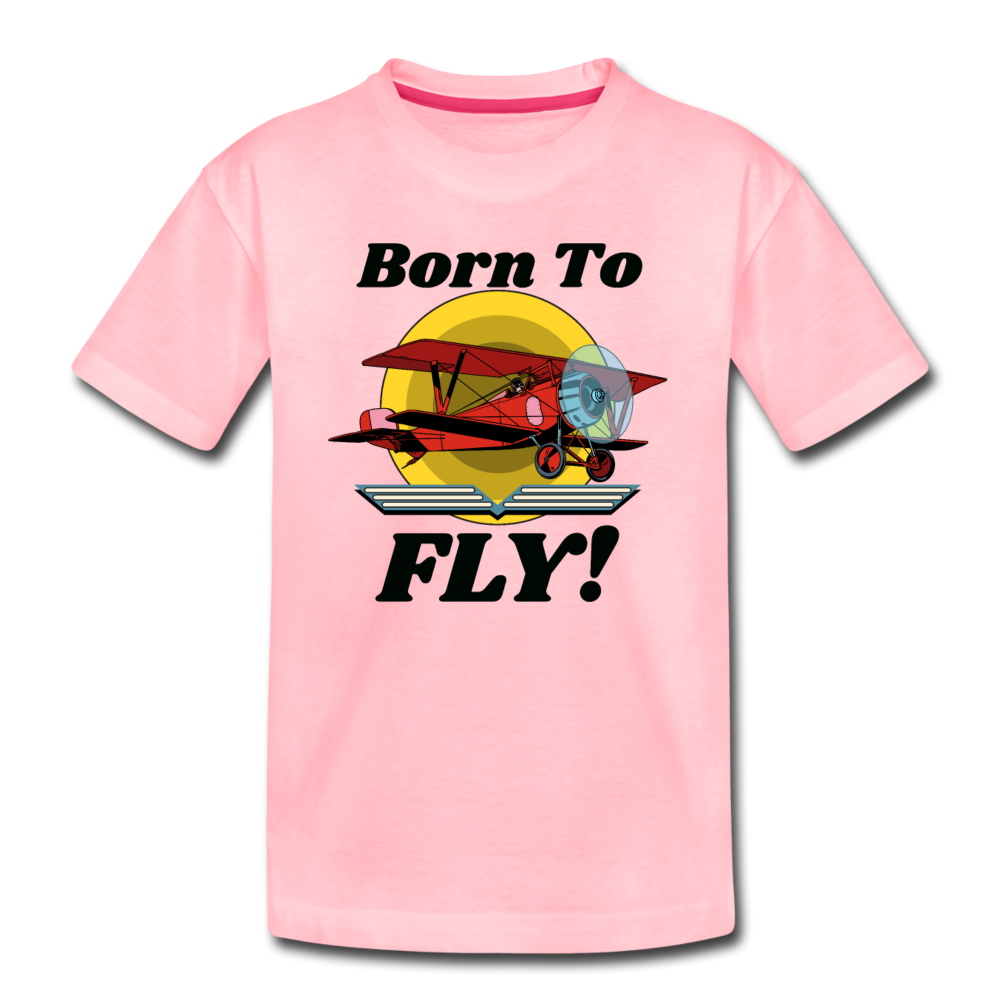 Born To Fly - Red Biplane - Kids' Premium T-Shirt - pink