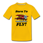 Born To Fly - Red Biplane - Kids' Premium T-Shirt - sun yellow