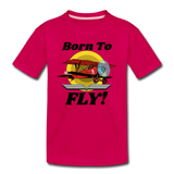 Born To Fly - Red Biplane - Kids' Premium T-Shirt - dark pink