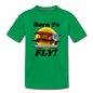 Born To Fly - Red Biplane - Kids' Premium T-Shirt - kelly green