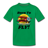 Born To Fly - Red Biplane - Kids' Premium T-Shirt - kelly green