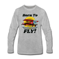 Born To Fly - Red Biplane - Men's Premium Long Sleeve T-Shirt - heather gray