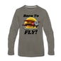 Born To Fly - Red Biplane - Men's Premium Long Sleeve T-Shirt - asphalt gray