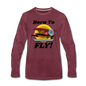 Born To Fly - Red Biplane - Men's Premium Long Sleeve T-Shirt - heather burgundy