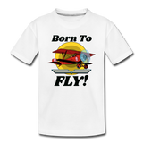 Born To Fly - Red Biplane - Toddler Premium T-Shirt - white