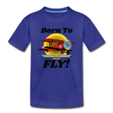 Born To Fly - Red Biplane - Toddler Premium T-Shirt - royal blue