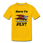 Born To Fly - Red Biplane - Toddler Premium T-Shirt - sun yellow