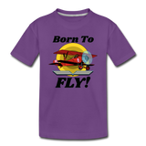 Born To Fly - Red Biplane - Toddler Premium T-Shirt - purple