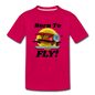 Born To Fly - Red Biplane - Toddler Premium T-Shirt - dark pink