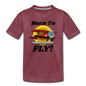 Born To Fly - Red Biplane - Toddler Premium T-Shirt - heather burgundy