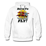 Born To Fly - Red Biplane - Men’s Premium Hoodie - white