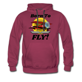 Born To Fly - Red Biplane - Men’s Premium Hoodie - burgundy