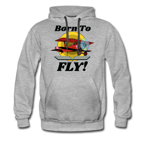 Born To Fly - Red Biplane - Men’s Premium Hoodie - heather gray