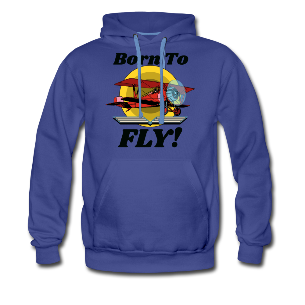 Born To Fly - Red Biplane - Men’s Premium Hoodie - royalblue