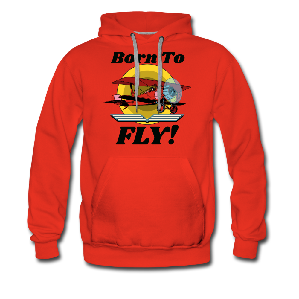 Born To Fly - Red Biplane - Men’s Premium Hoodie - red