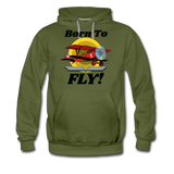Born To Fly - Red Biplane - Men’s Premium Hoodie - olive green