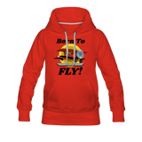Born To Fly - Red Biplane - Women’s Premium Hoodie - red