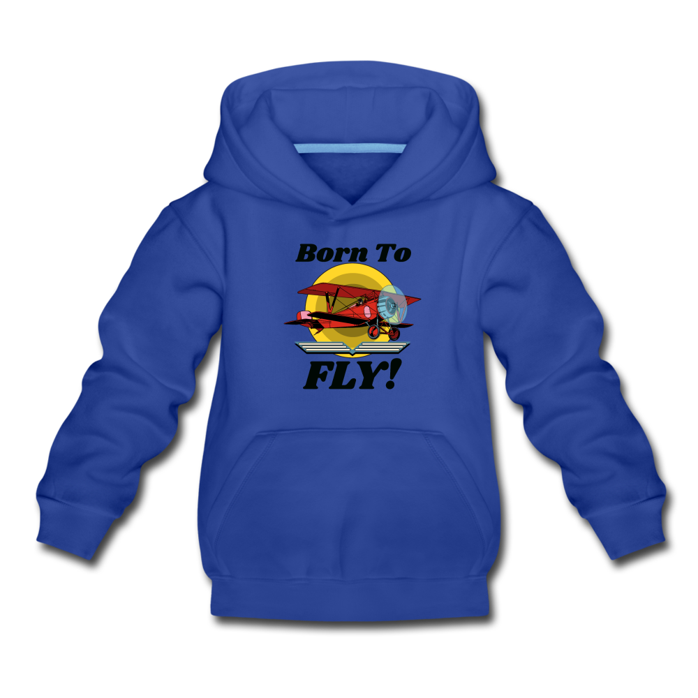 Born To Fly - Red Biplane - Kids‘ Premium Hoodie - royal blue