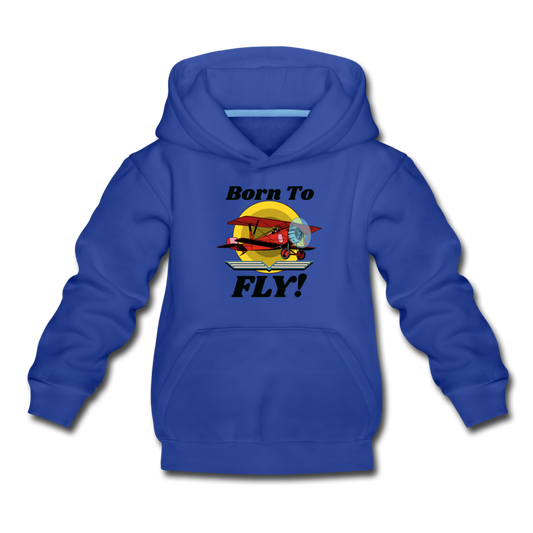 Born To Fly - Red Biplane - Kids‘ Premium Hoodie - royal blue