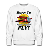 Born To Fly - Red Biplane - Men’s Premium Sweatshirt - white