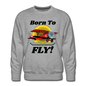 Born To Fly - Red Biplane - Men’s Premium Sweatshirt - heather gray