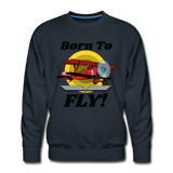 Born To Fly - Red Biplane - Men’s Premium Sweatshirt - navy
