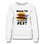 Born To Fly - Red Biplane - Women’s Premium Sweatshirt - white